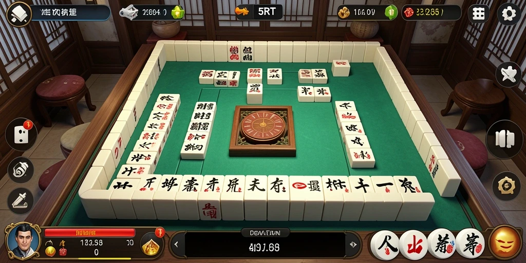 Tampilan gameplay 5RT yang memukau dan menantang untuk para pemain Mahjong.