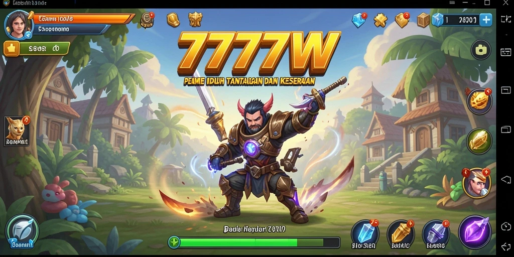 Gameplay 7777W yang menawan dengan berbagai karakter idle.