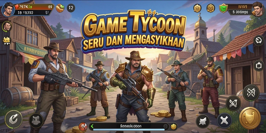 Screenshot utama 797K menampilkan gameplay seru dalam pengelolaan bisnis.