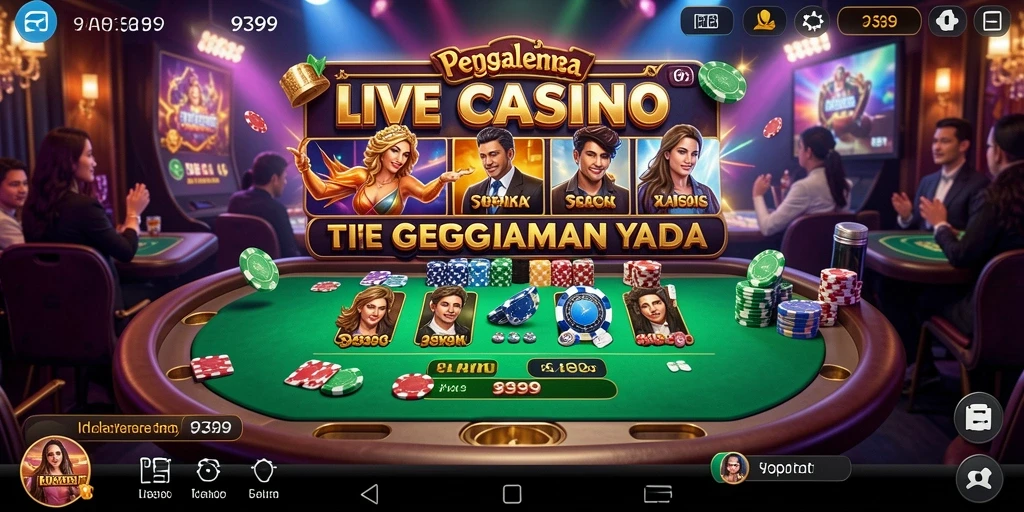 Gameplay Live Casino yang menarik dan mendebarkan di aplikasi 9399.