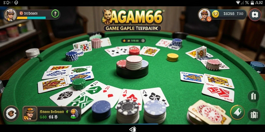 Tampilan gameplay seru AGAM66 dengan aksi Gaple yang mendebarkan.