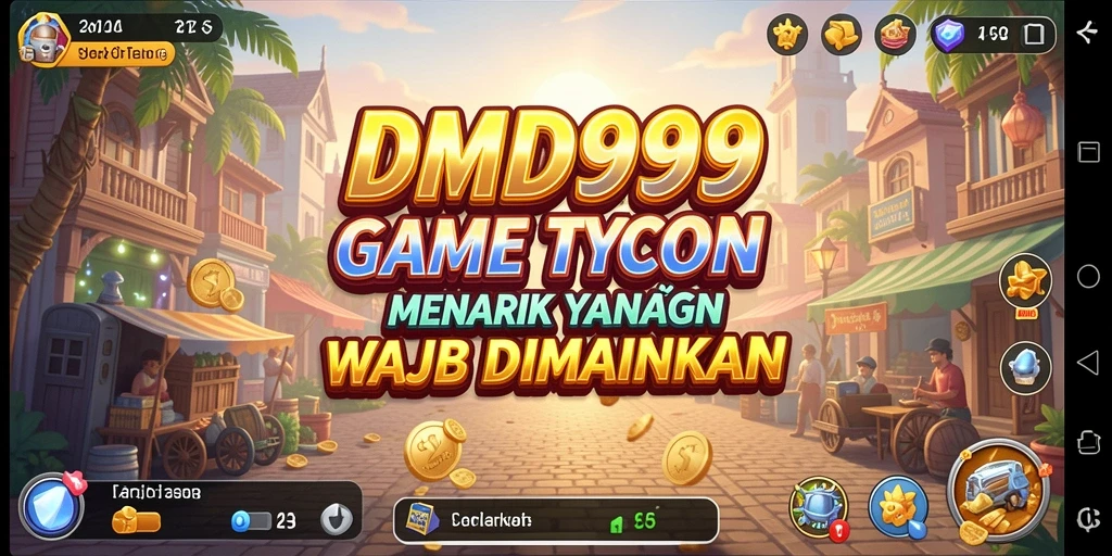 Tampilan gameplay DMD999 yang menunjukkan aktivitas bisnis yang dinamis.