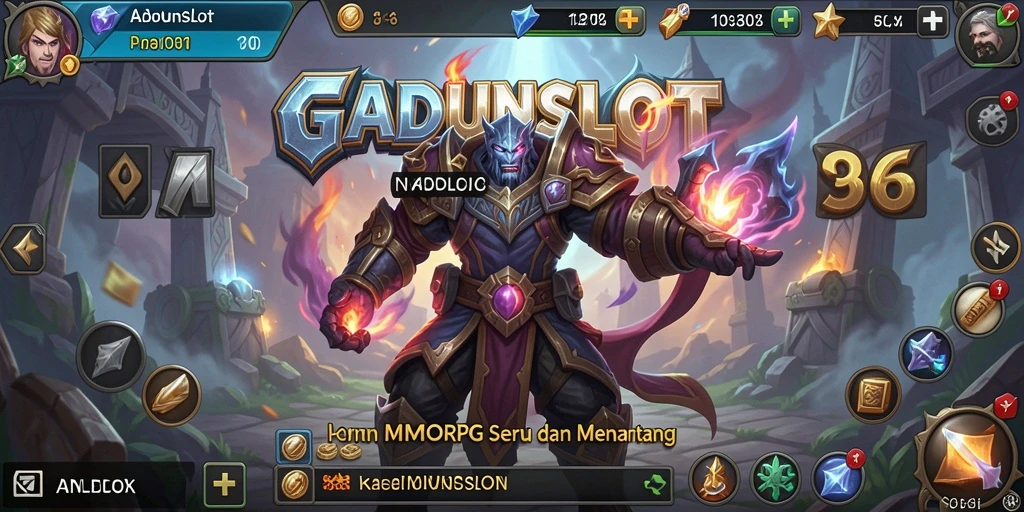 Tampilan gameplay GADUNSLOT yang penuh aksi dan petualangan.