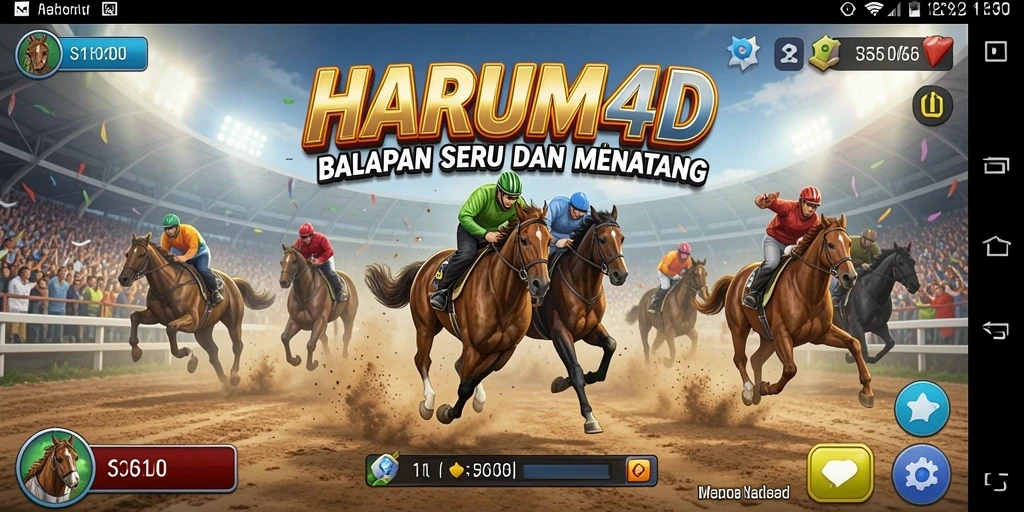 Screenshot menunjukkan aksi balapan seru di HARUM4D.