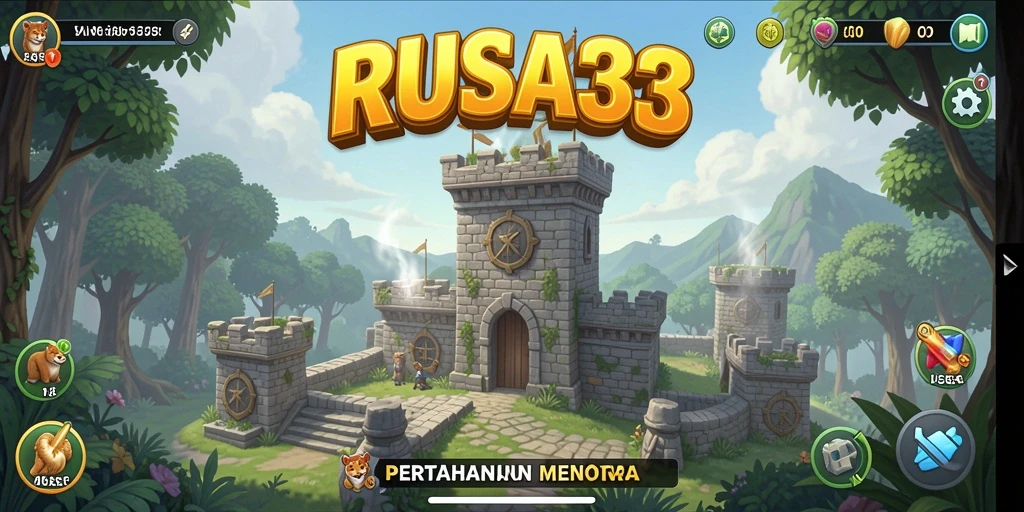 Screenshot gameplay RUSA33 menampilkan aksi menara pertahanan yang seru.