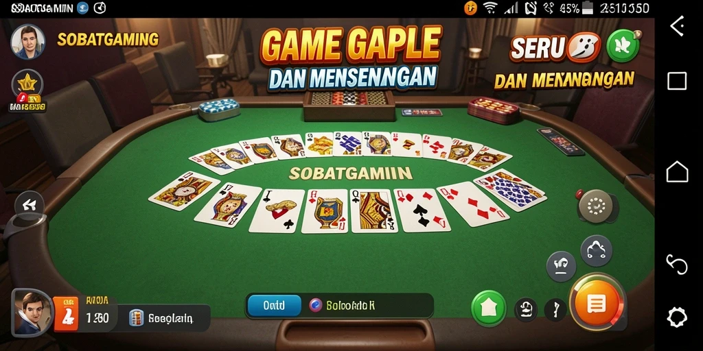Screenshot gameplay SOBATGAMING yang menunjukkan momen seru bermain Gaple.