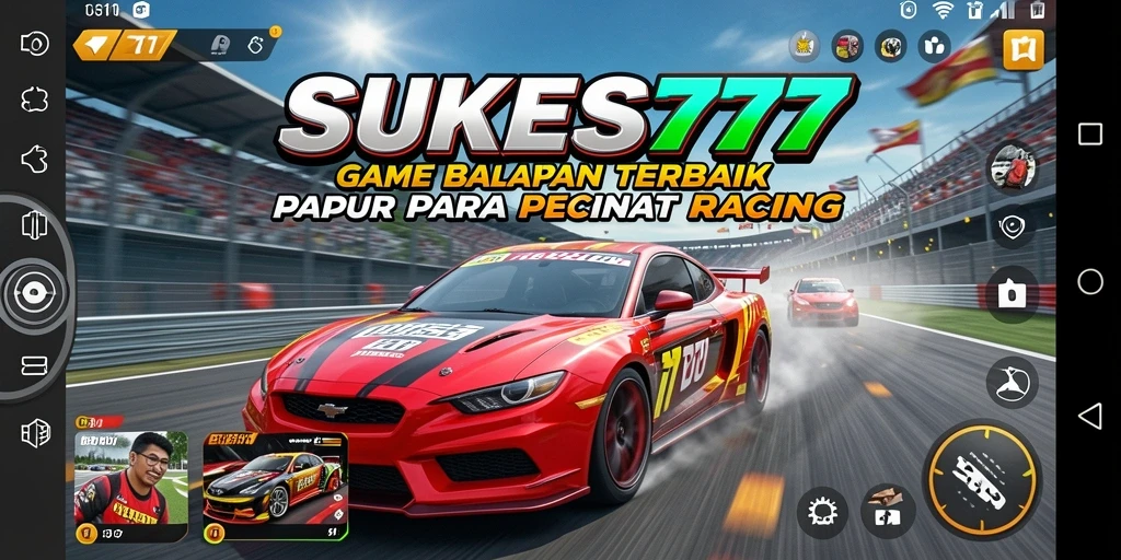 Screenshot gameplay SUKSES777 menampilkan balapan yang mendebarkan di lintasan yang menantang.