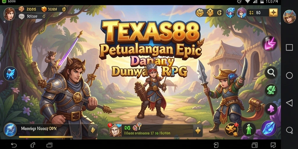 Gameplay seru TEXAS88 dengan pertarungan RPG menarik.
